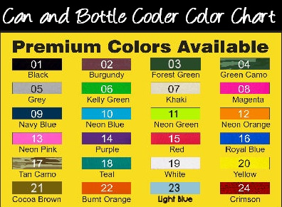 Can and Bottle Cooler Color Chart