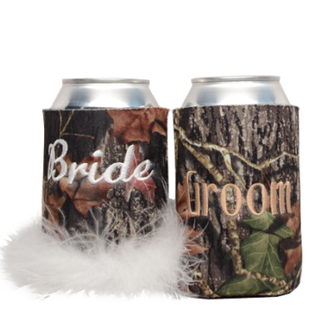 My Custom CoolersBride Groom Can Cooler Set Camo With White Bride   MCCW012 350x350 